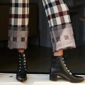 Black leather combat boots with silver studs by FRĒDA SALVADOR #gothboots